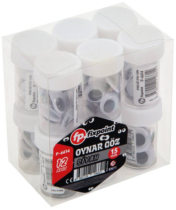 Fıxpoint Oynargöz Siyah 15Mm 12Li P-6614 36 - 2
