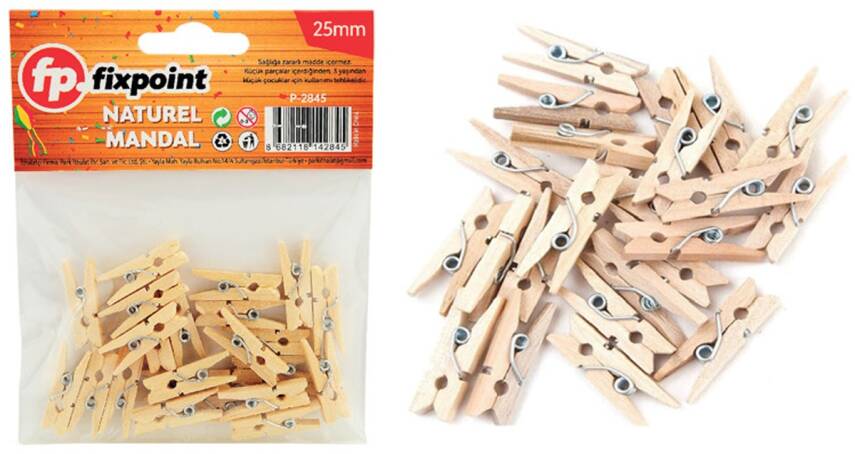 Fıxpoınt P-2845 Mini Mandal Naturel 12X48 - 2