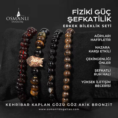 Fiziki Güç Şefkat Doğal Taş Erkek Bileklik Seti - 2