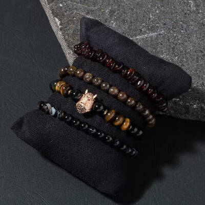 Fiziki Güç Şefkat Doğal Taş Erkek Bileklik Seti - 4