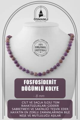 Fosfosiderit 8 mm Düğümlü Doğal Taş Kolye - Osmanlı Doğaltaş