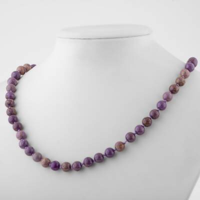 Fosfosiderit 8 mm Düğümlü Doğal Taş Kolye - 2