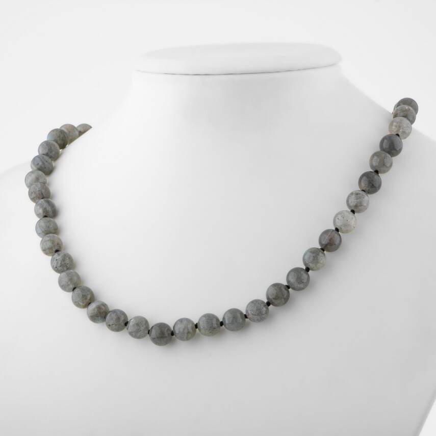 Fosil Mercan 8 mm Düğümlü Doğal Taş Kolye - 2