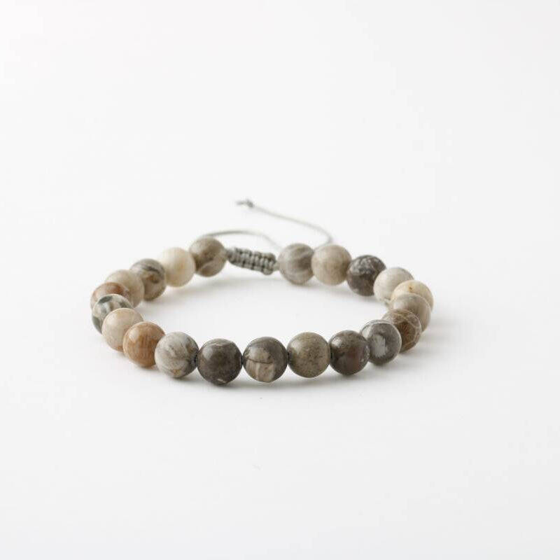 Fosil Mercan 8mm Merdiven Kapama Doğal Taş Bileklik - 1