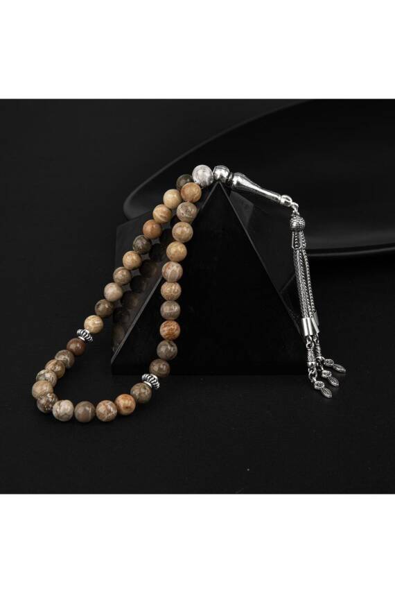 Fosil Mercan Doğal Taş Tesbih 33lük - 8mm - 3