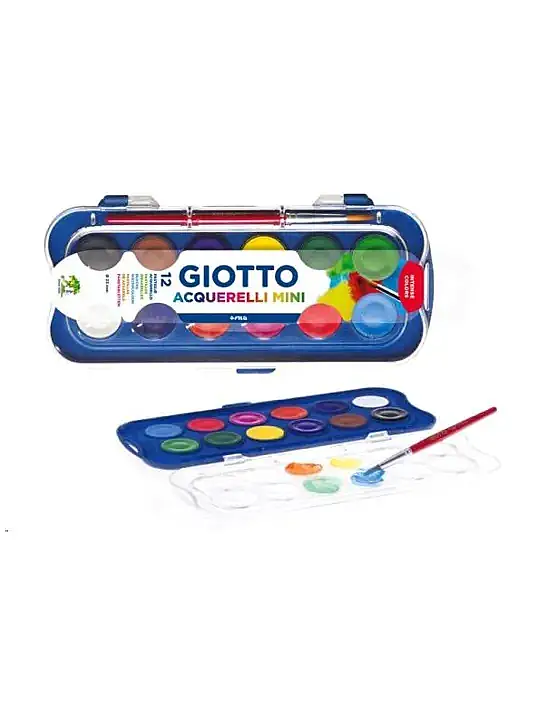 Giotto Aquarelli Mini Sulu Boya 12 Li - 1