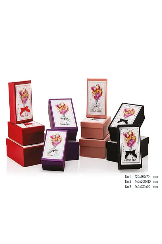 Gıpta For You Mix 3 Lü 4 Renk Mix 3 No Lu Hediyelik Kutu BX9299-03 - 1