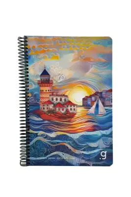 Gıpta İstanbul Çizgili Defter 80 Yp 17 x 24 Sert Kapak Spiralli - Gıpta