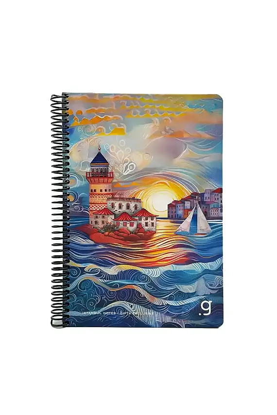 Gıpta İstanbul Çizgili Defter 80 Yp 17 x 24 Sert Kapak Spiralli - 1