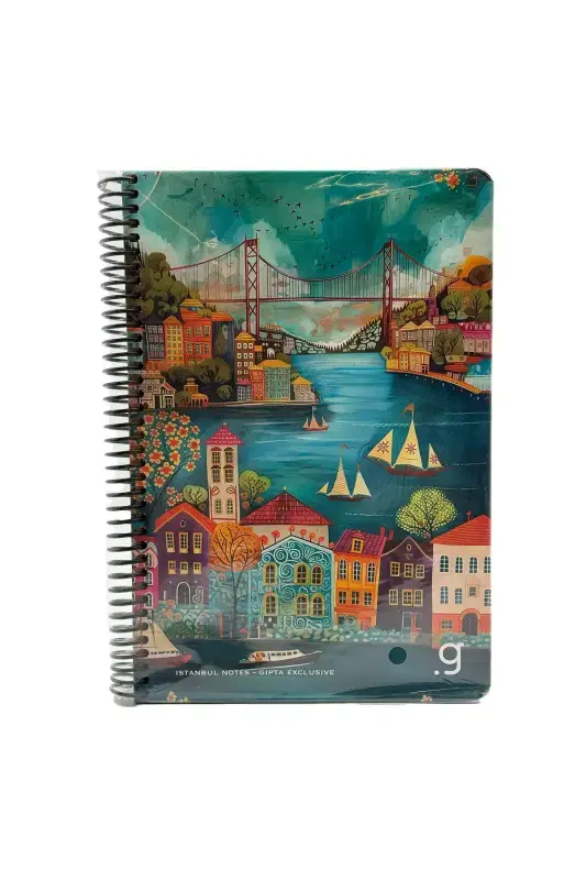 Gıpta İstanbul Kareli Defter 80 Yp 17 x 24 Sert Kapak Spiralli - 1