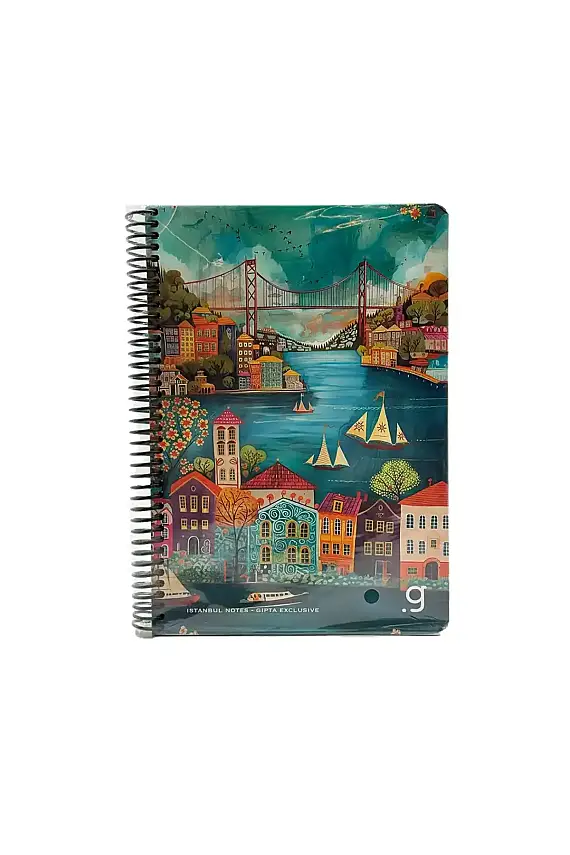 Gıpta İstanbul Kareli Defter 80 Yp 17 x 24 Sert Kapak Spiralli - 1