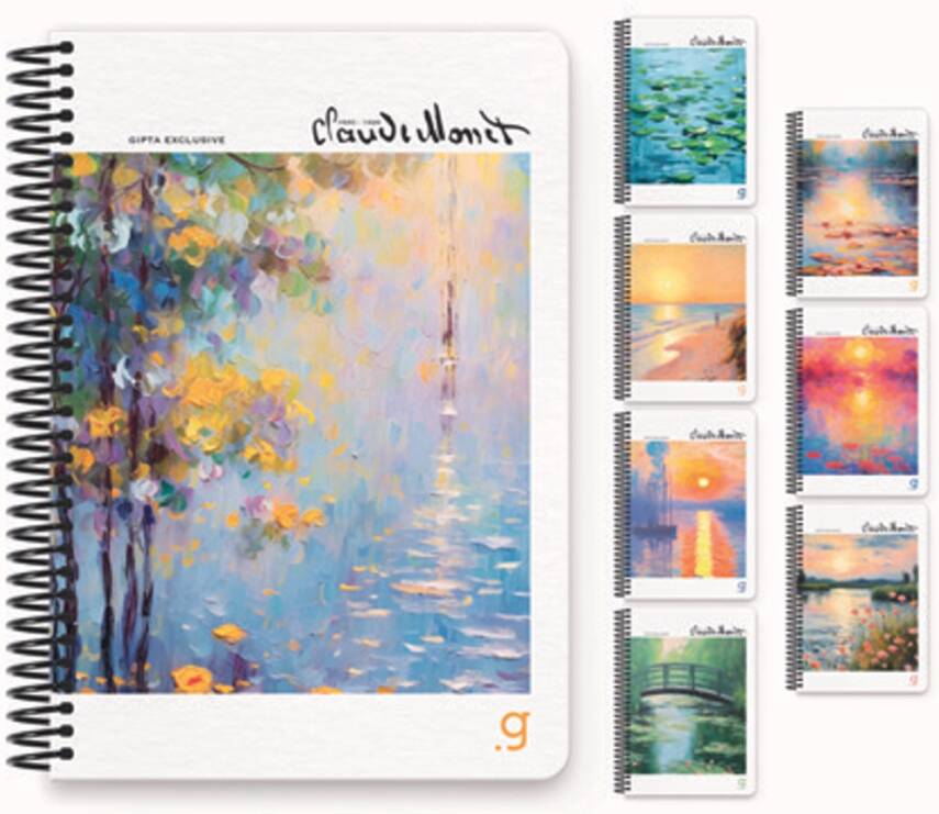 Gıpta Monet Çizgili Defter 100 Yp 17x24 Sert Kapak Spiralli - 3