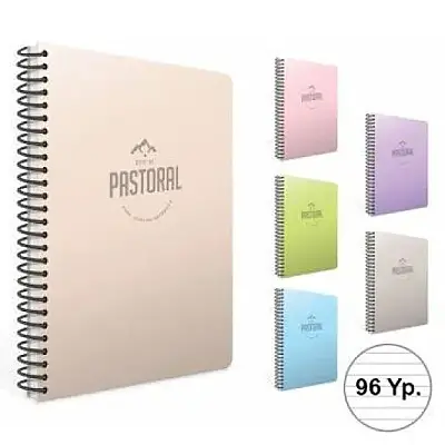Gıpta Pastoral Çizgili Defter 96 Yp 17 x 24 Plastik Kapak Spiralli - 1