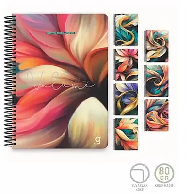 Gıpta Volume Çizgili Defter 100 Yp 17 x 24 Sert Kapak Spiralli - Gıpta (1)