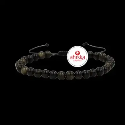Golden Obsidyen 6mm Merdiven Kapama Doğal Taş Bileklik - Doğal Taş (1)