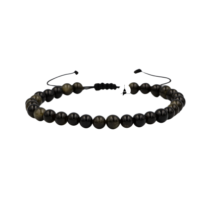 Golden Obsidyen 6mm Merdiven Kapama Doğal Taş Bileklik - Osmanlı Doğaltaş