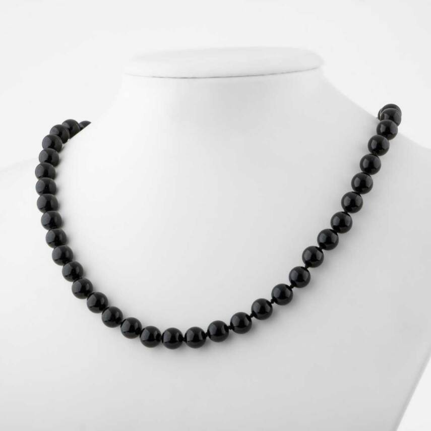 Golden Obsidyen 8 mm Düğümlü Doğal Taş Kolye - 2