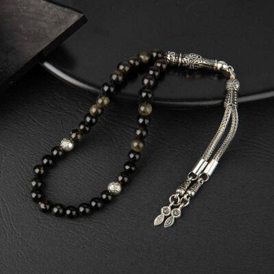 Golden Obsidyen Doğal Taş Tesbih 33lük - 6mm - Doğal Taş