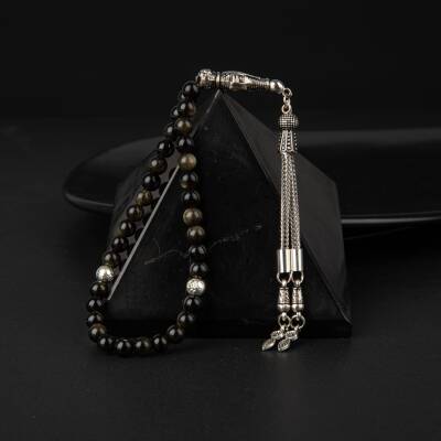 Golden Obsidyen Doğal Taş Tesbih 33lük - 6mm - 2