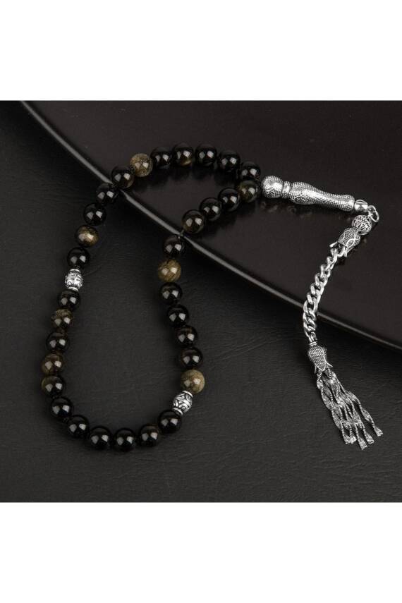 Golden Obsidyen Doğal Taş Tesbih 33lük - 8mm - 3
