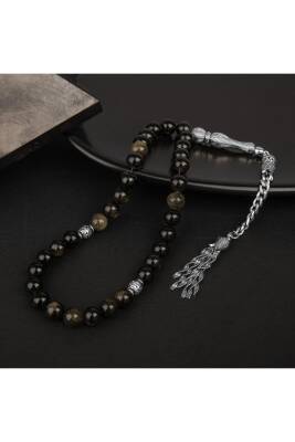 Golden Obsidyen Doğal Taş Tesbih 33lük - 8mm - 4
