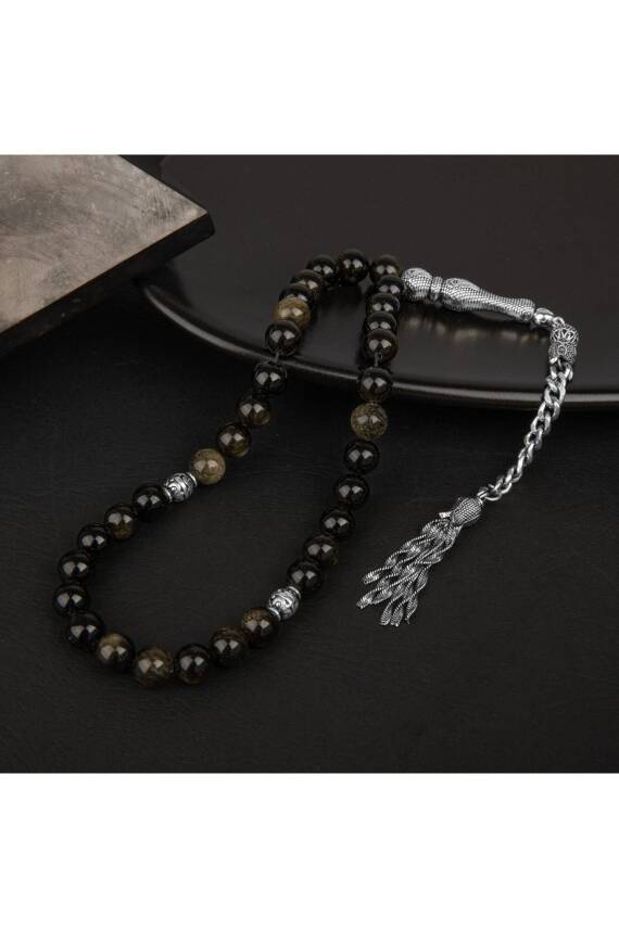 Golden Obsidyen Doğal Taş Tesbih 33lük - 8mm - 4