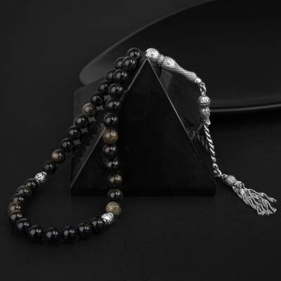 Golden Obsidyen Doğal Taş Tesbih 33lük - 8mm - 3