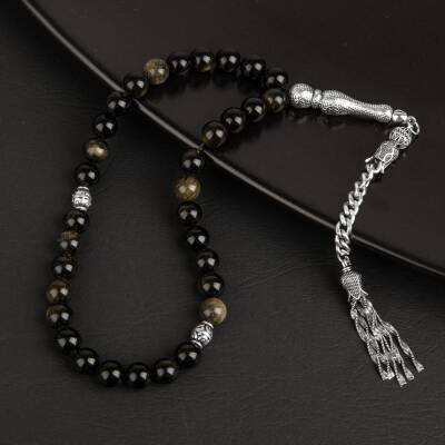 Golden Obsidyen Doğal Taş Tesbih 33lük - 8mm - 5