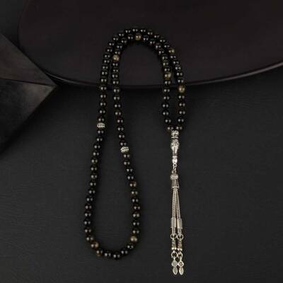 Golden Obsidyen Doğal Taş Tesbih 99luk - 6mm - Doğal Taş (1)