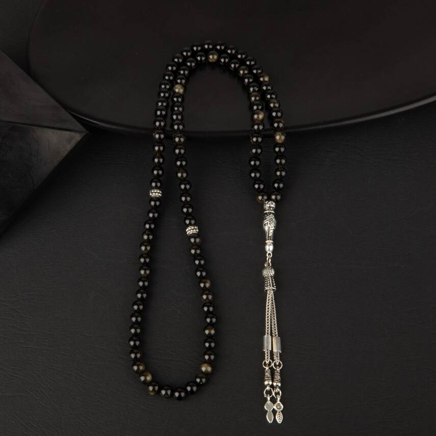 Golden Obsidyen Doğal Taş Tesbih 99luk - 6mm - 2