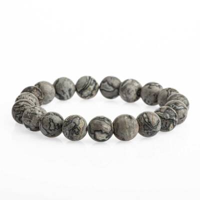 Gri Jasper 10mm Doğal Taş Bileklik - Doğal Taş (1)
