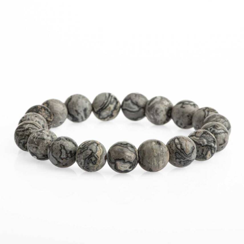 Gri Jasper 10mm Doğal Taş Bileklik - 2