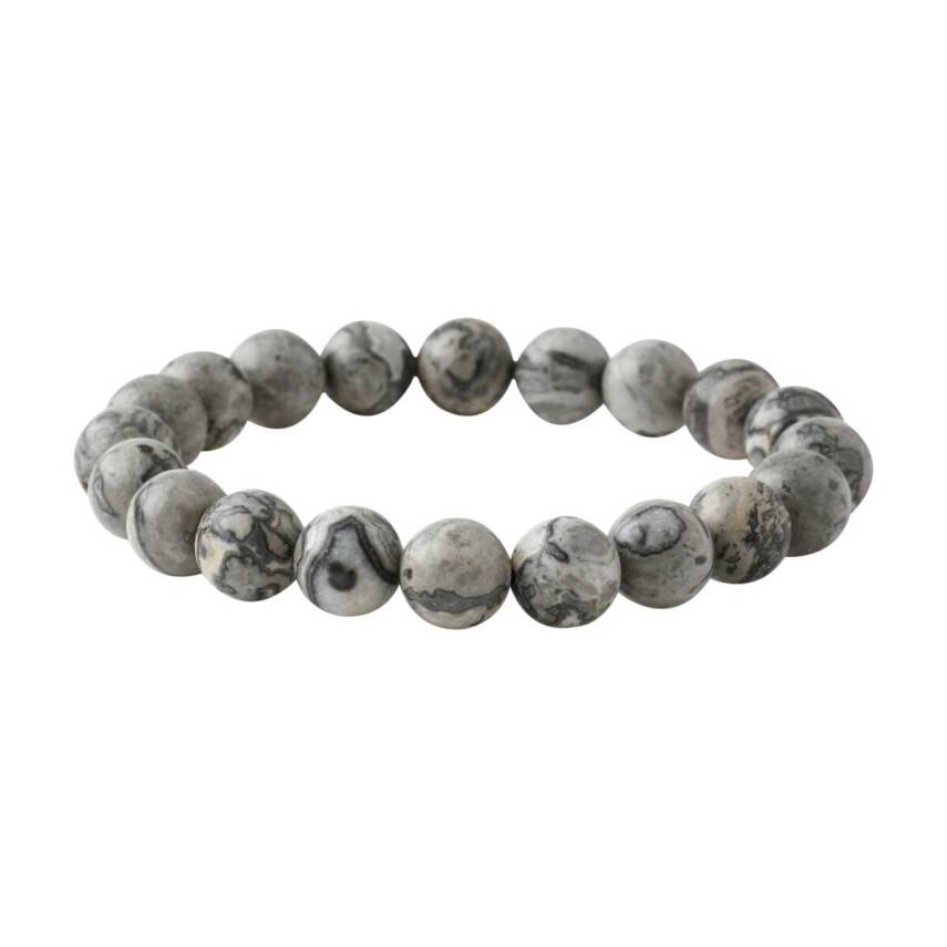 Gri Jasper 10mm Doğal Taş Bileklik - 3