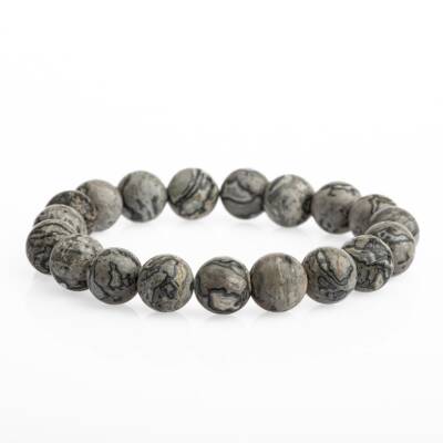 Gri Jasper 10mm Doğal Taş Bileklik - Osmanlı Doğaltaş