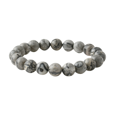 Gri Jasper 10mm Doğal Taş Bileklik - 3