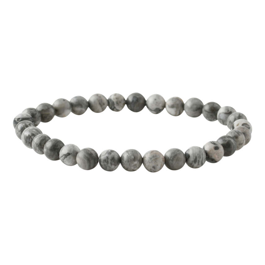 Gri Jasper 6mm Doğal Taş Bileklik - 2