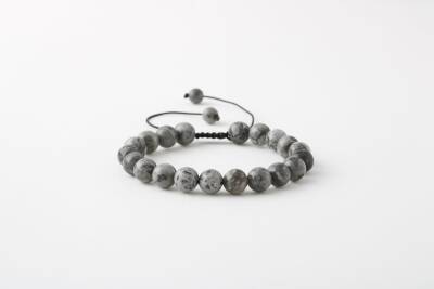 Gri Jasper 8mm Merdiven Kapama Doğal Taş Bileklik - 2