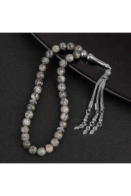 Gri Jasper Doğal Taş Tesbih 33lük - 8mm - Osmanlı Doğaltaş