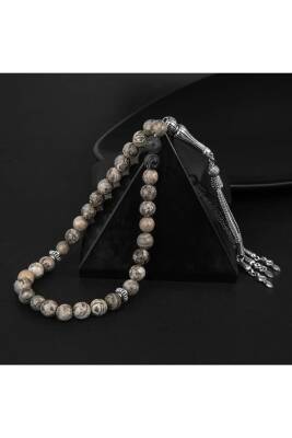 Gri Jasper Doğal Taş Tesbih 33lük - 8mm - 3