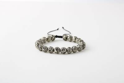 Gri Lav Taşı 8mm Merdiven Kapama Doğal Taş Bileklik - 2