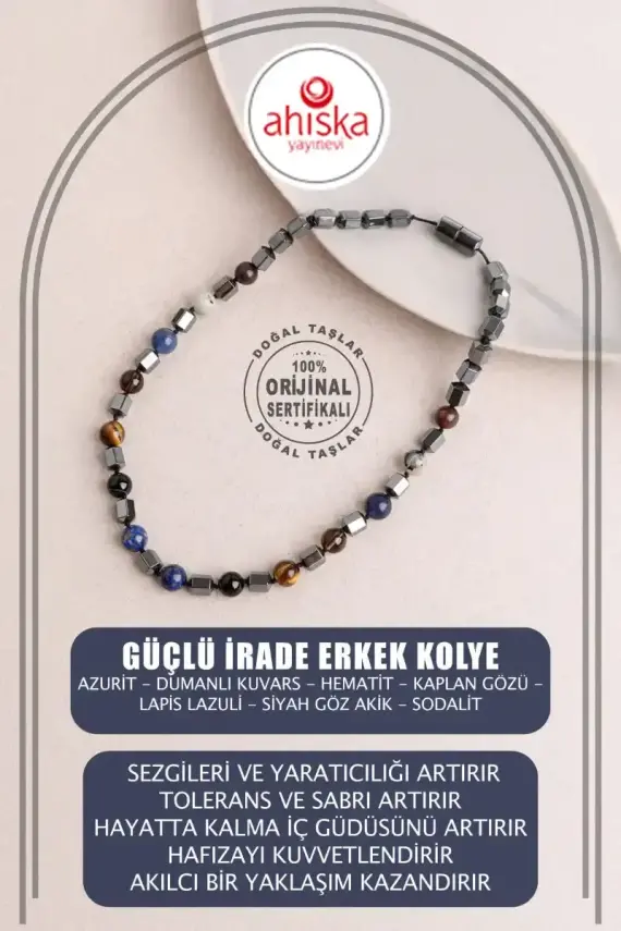 Güçlü İrade Doğal Taş Erkek Kolye - 1