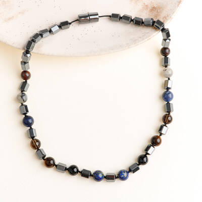 Güçlü İrade Doğal Taş Erkek Kolye - 5