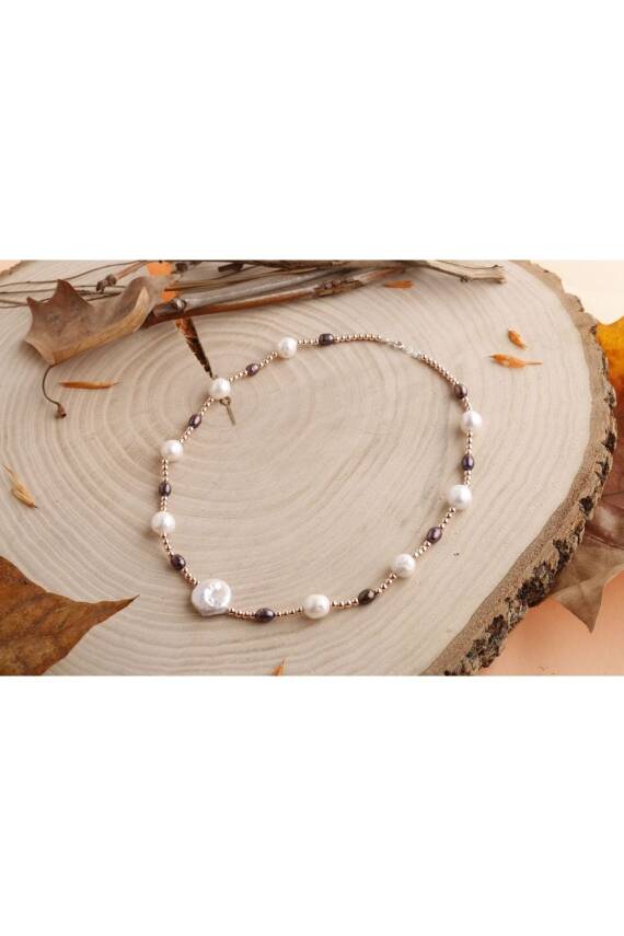 Gün Işığı, Hematit Aksesuar İnci Kolye - 1