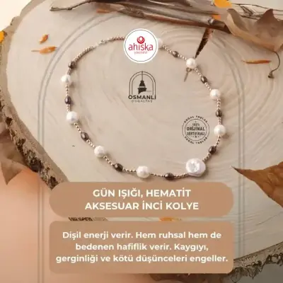 Gün Işığı, Hematit Aksesuar İnci Kolye - Doğal Taş (1)