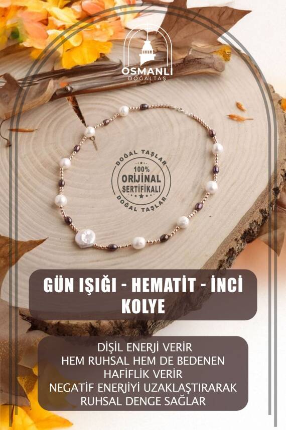 Gün Işığı, Hematit Aksesuar İnci Kolye - 1