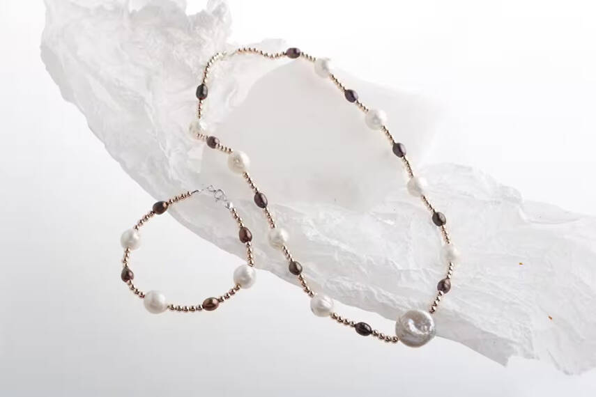 Gün Işığı, Hematit Aksesuar İnci Takı Seti - 1