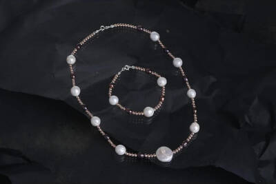 Gün Işığı, Hematit Aksesuar İnci Takı Seti - 2