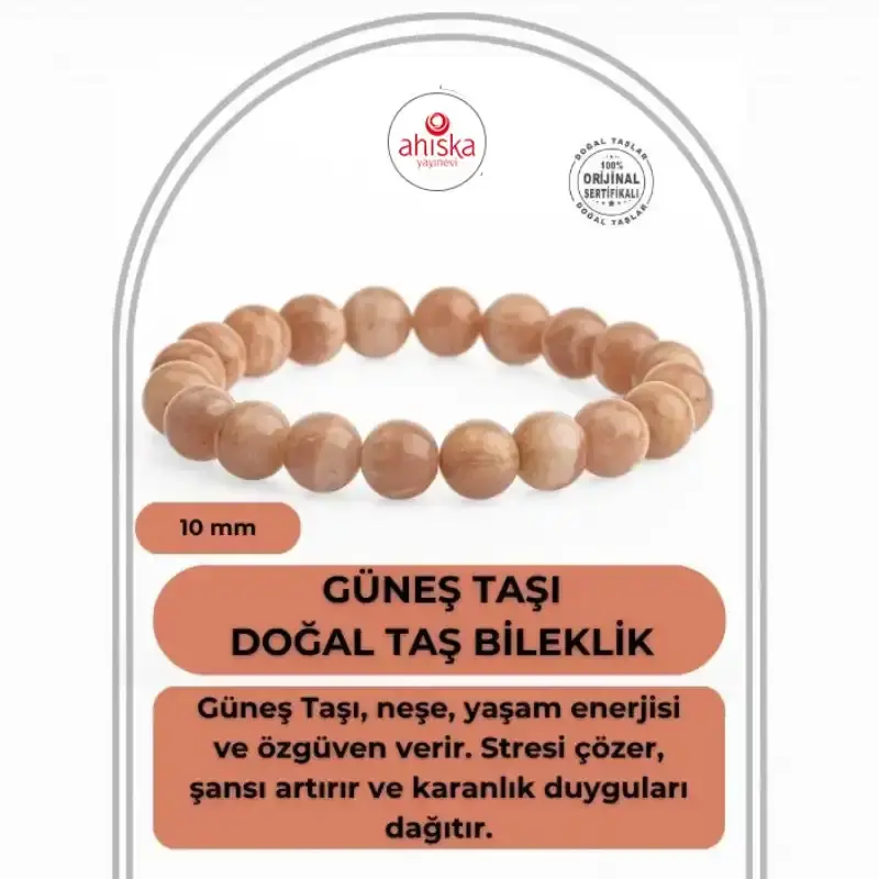 Güneş Taşı 10mm Doğal Taş Bileklik - 2