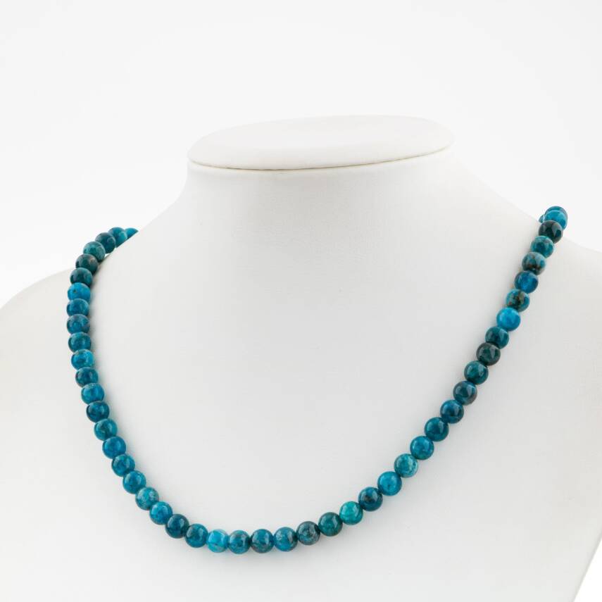 Güneş Taşı 6 mm Dizi Doğal Taş Kolye - 1