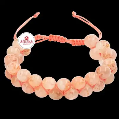 Güneş Taşı 8mm Çift Sıra Makrome Doğal Taş Bileklik - 3